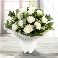12 Long Stemmed White Roses