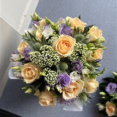Peachy lilac dreams bridal bouquet 