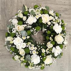 Serene Green and white  wreath 