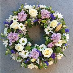 Lilac green and white wreath 