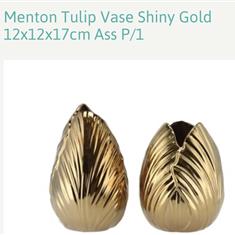 Gold tulip vase 