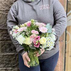 Pretty pastel vase arrangement 