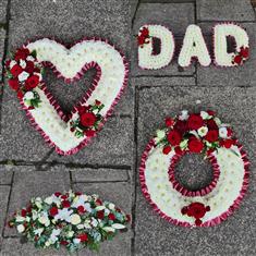 Maroon and White Funeral Tribute Package