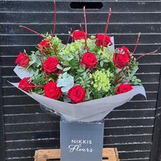 Luxury dozen red rose bouquet 
