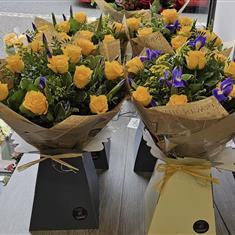 Rose and iris bouquet 