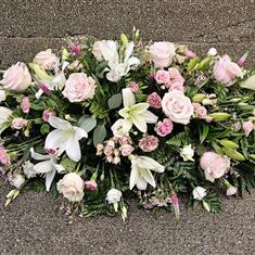 Blush elegance casket spray 