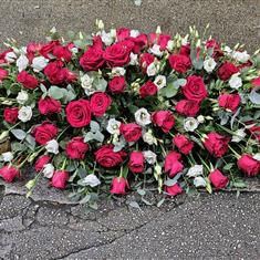 Forever loved rose casket spray 